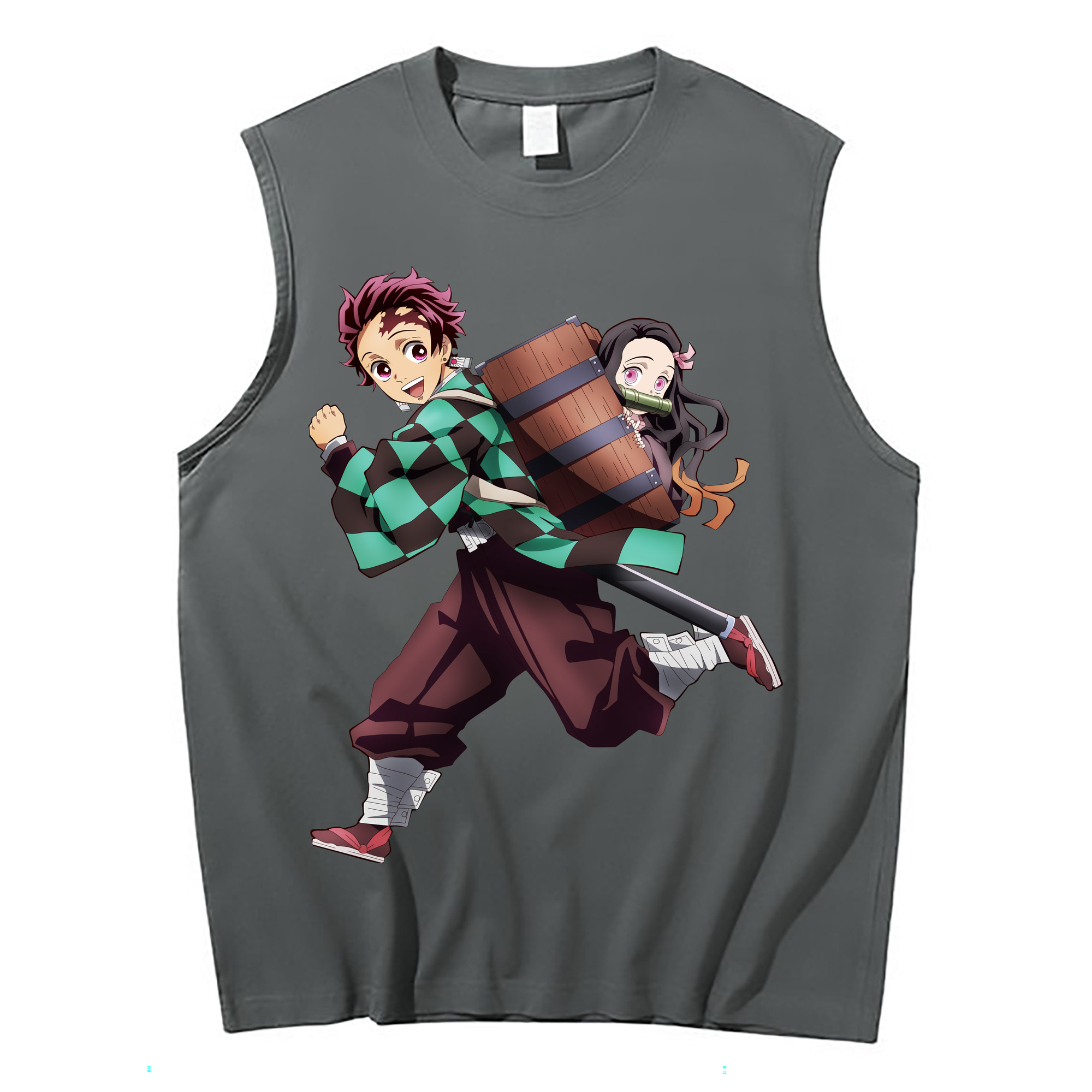 （画像用） 鬼滅の刃 竈門 炭治郎／かまど たんじろう Kamado Tanjirou コットン100％タンクトップ（フロントプリント）